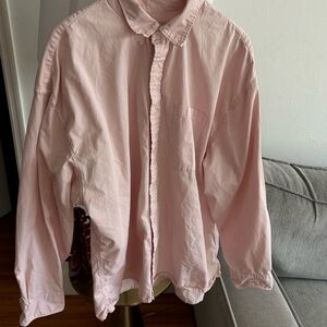 Abercrombie And Fitch Button Up Shirt Pink Womens Oversized Boyfriend 90’s XXL